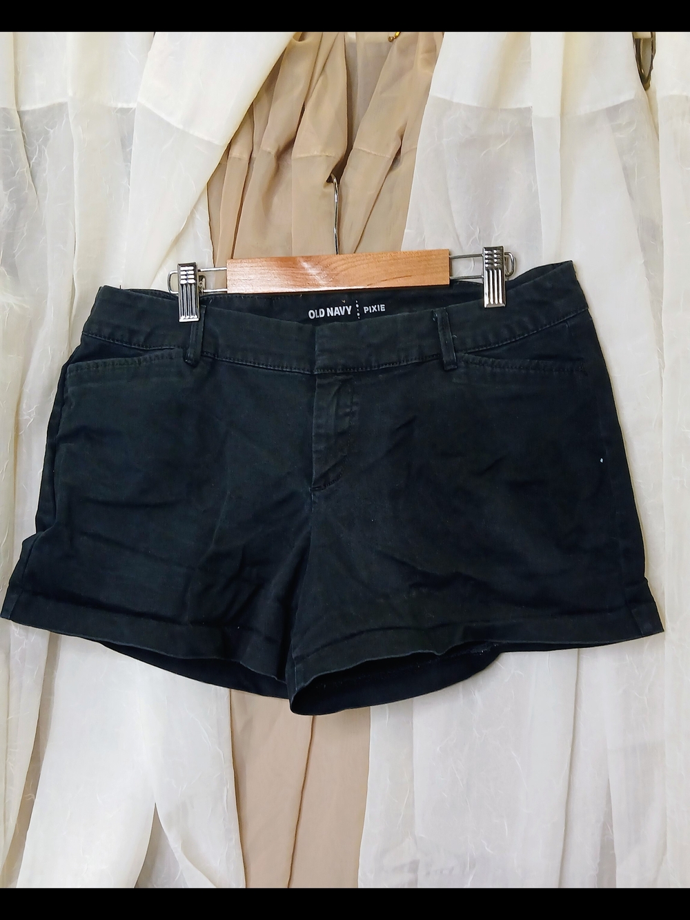 Old Navy Black Cuffed Pixie Jean Shorts